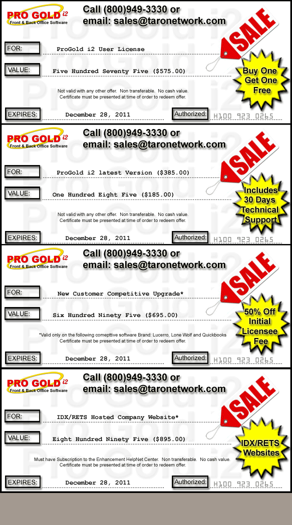 December ProGold i2 Cyber Blowout Coupons
